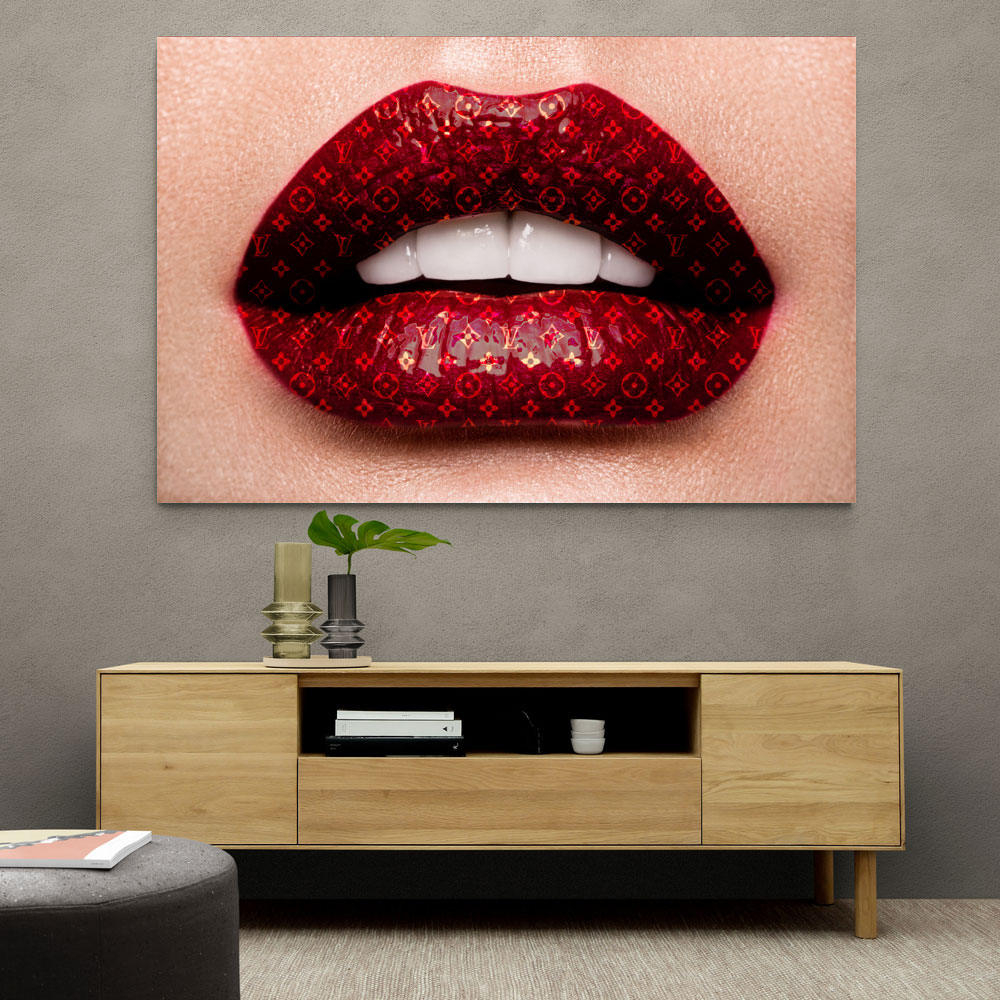 Louis Vuitton LV Monogram Red lips Canvas Wall Art Design District