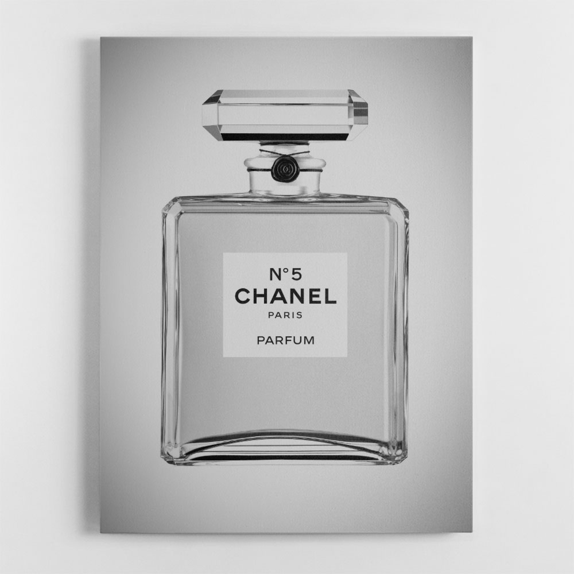 Chanel No 5 Perfume Bottle Black and White Wall Art