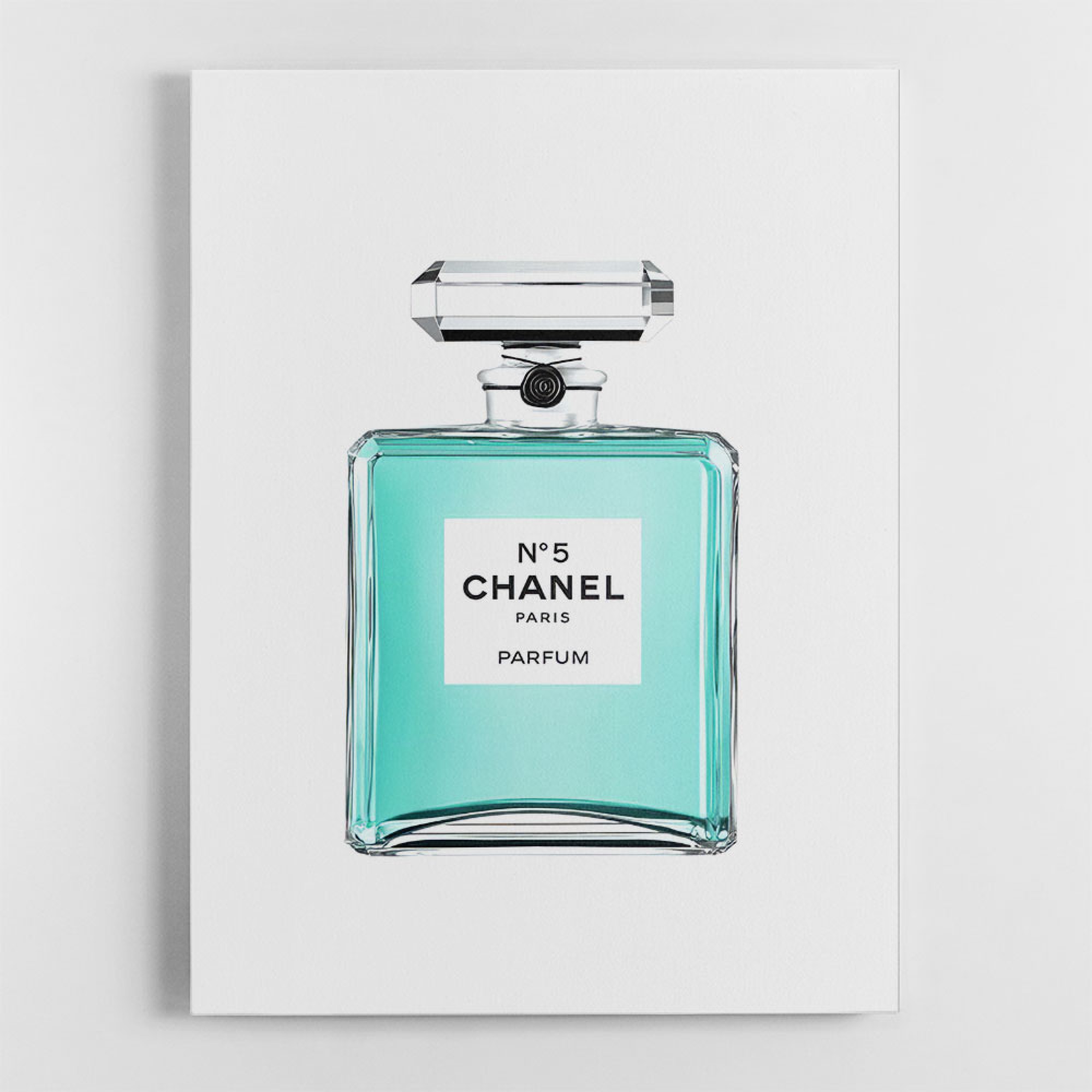 Chanel No 5 Aquamarine Perfume Bottle Wall Art