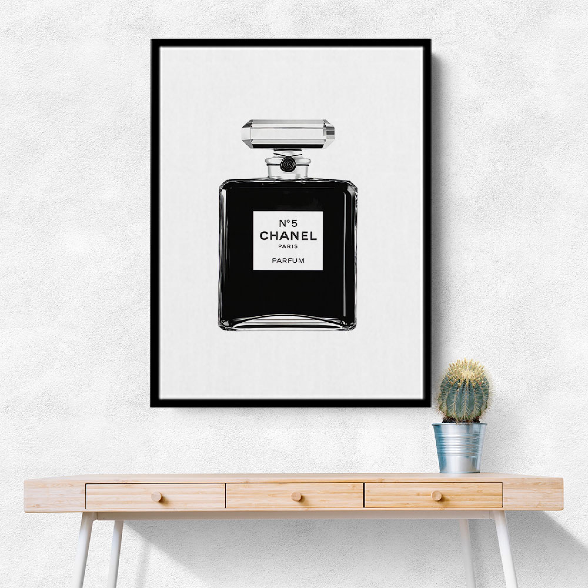 Chanel No 5 Black Perfume Bottle Wall Art