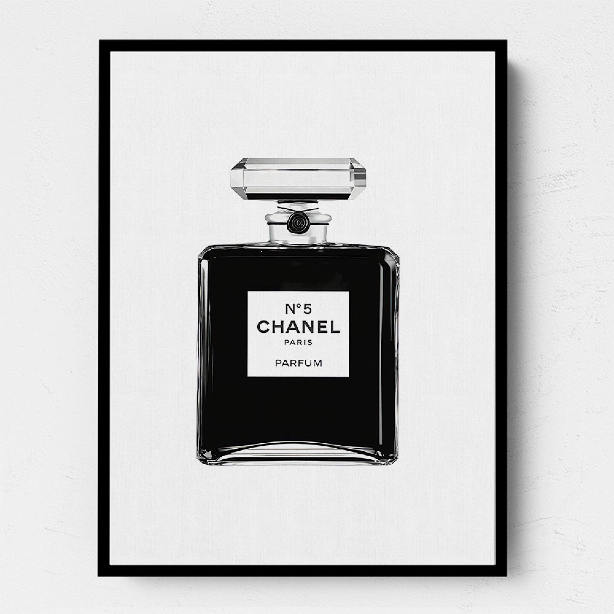 Chanel No 5 Black Perfume Bottle Wall Art