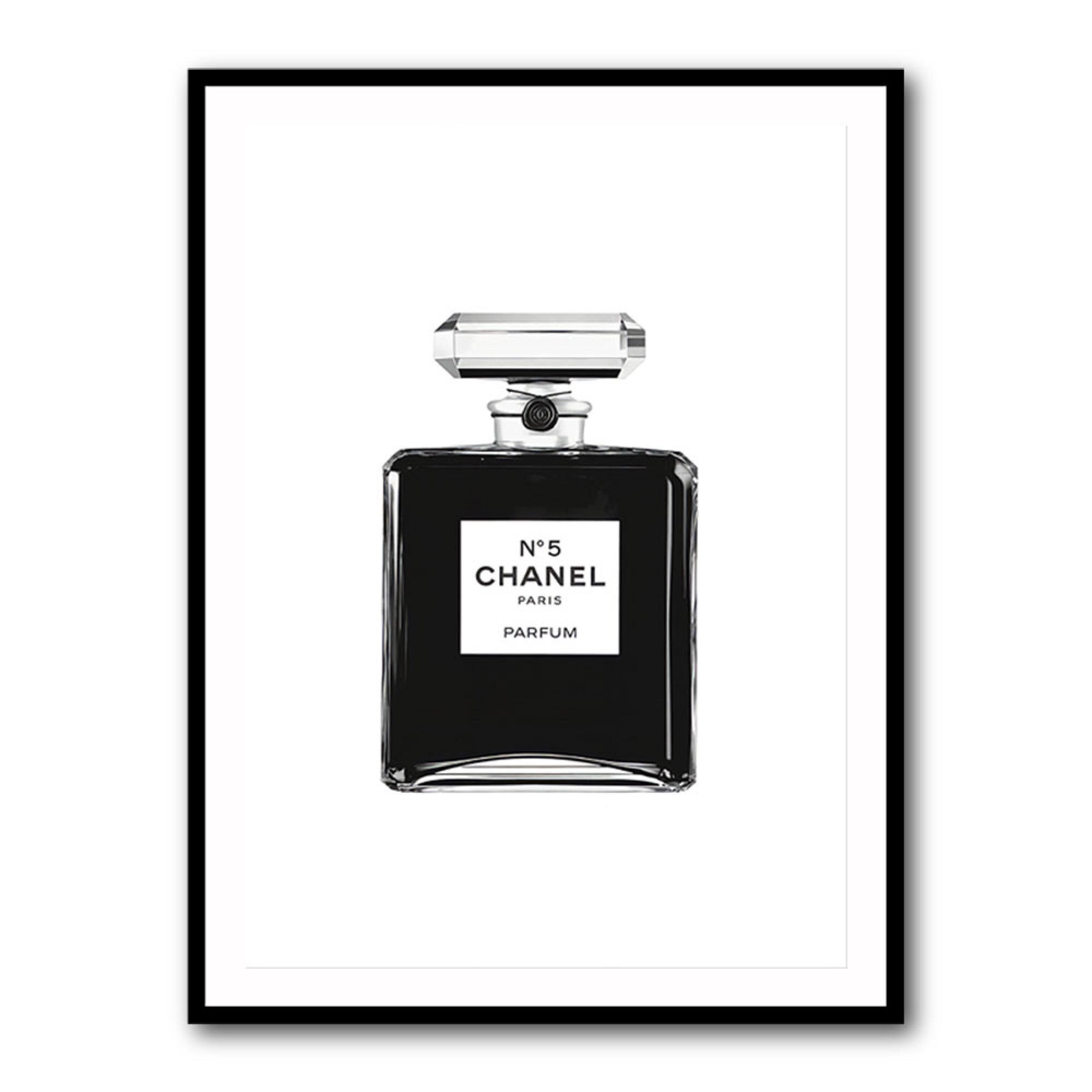 Chanel No 5 Black Perfume Bottle Wall Art