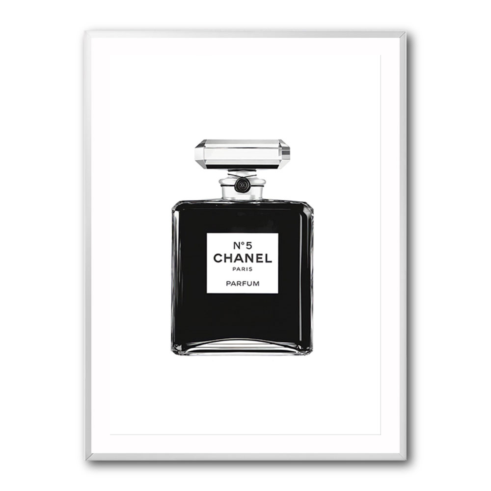 Chanel No 5 Black Perfume Bottle Wall Art