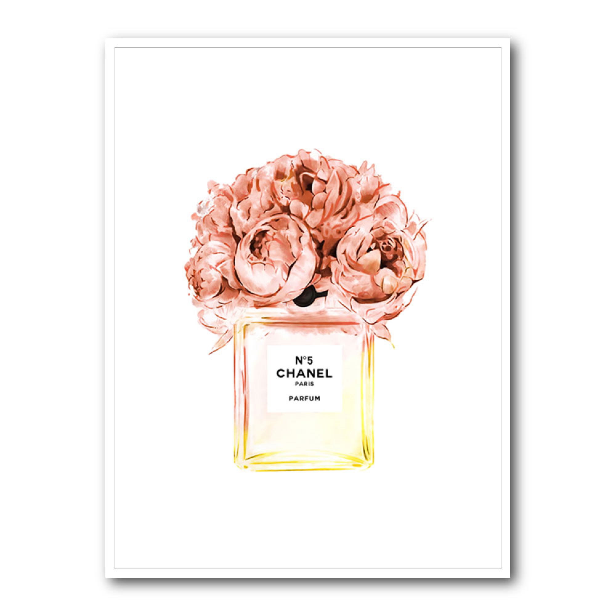 Chanel Orange Flower Perfume Bottle Wall Art