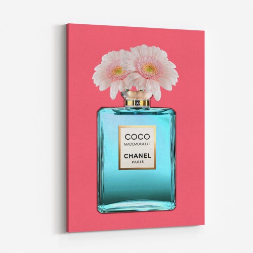 Chanel Violet Flower Perfume Bottle Wall Art