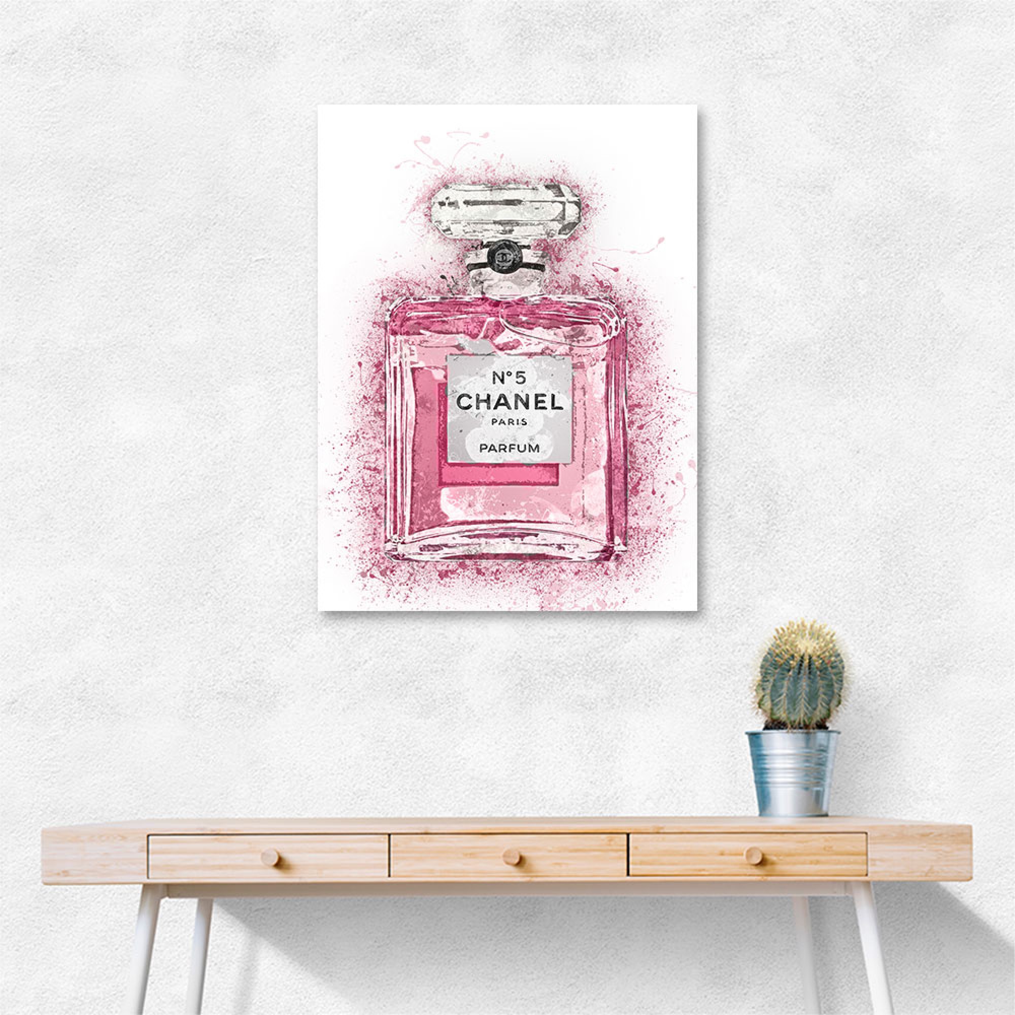 Chanel No 5 Pink Splatter Wall Art