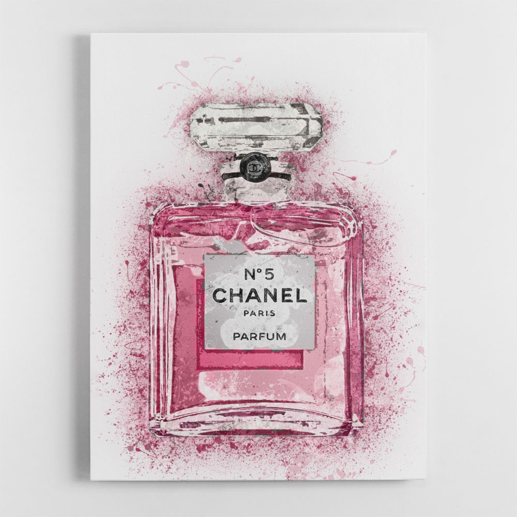 Chanel No 5 Pink Splatter Wall Art