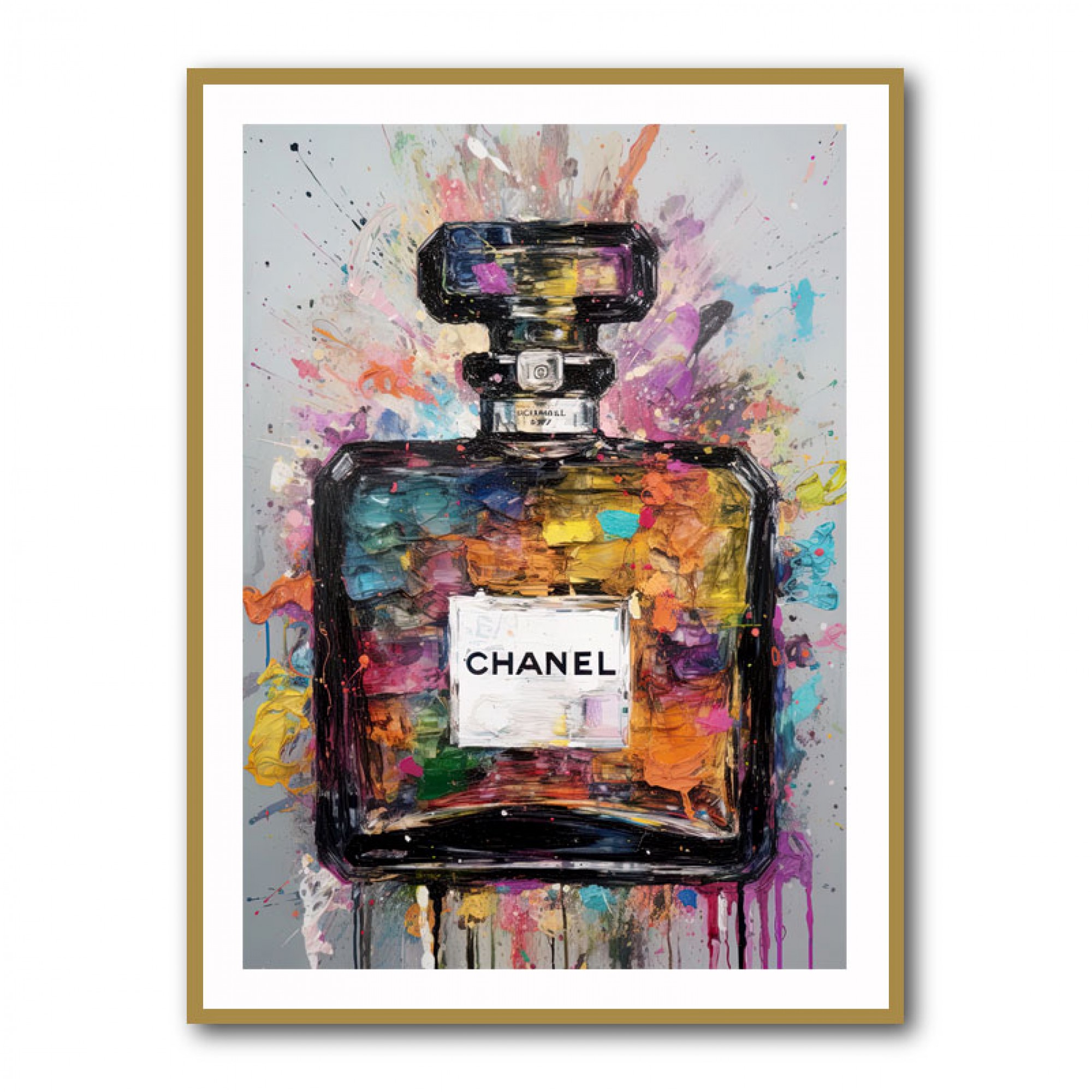 Chanel No 5 Multi Colour Abstract Wall Art