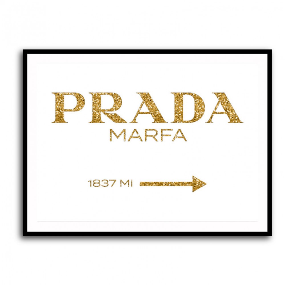 Prada Marfa White and Gold Color Fashion Poster Algeria