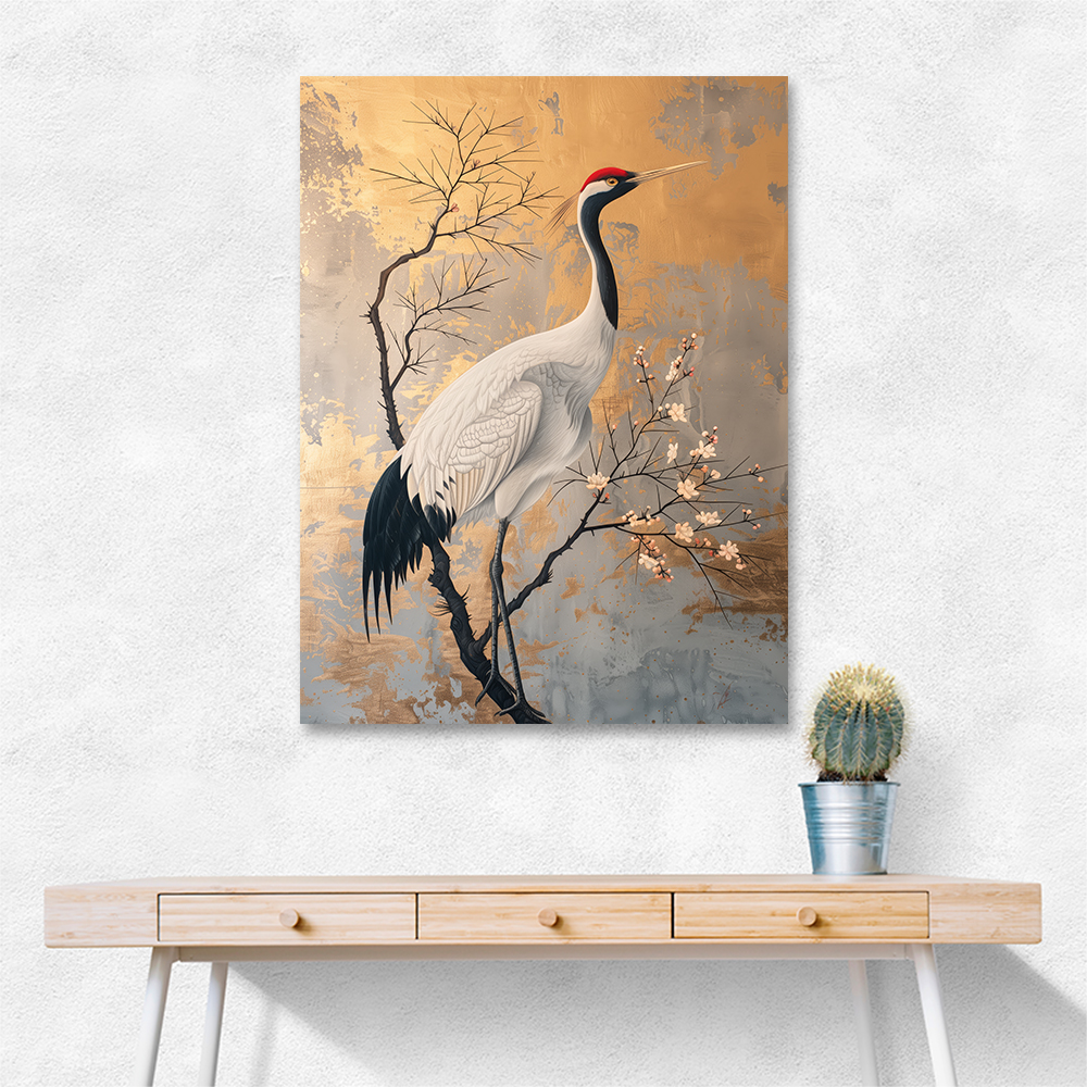 Japanese Crane 3 Japandi Style Wall Art