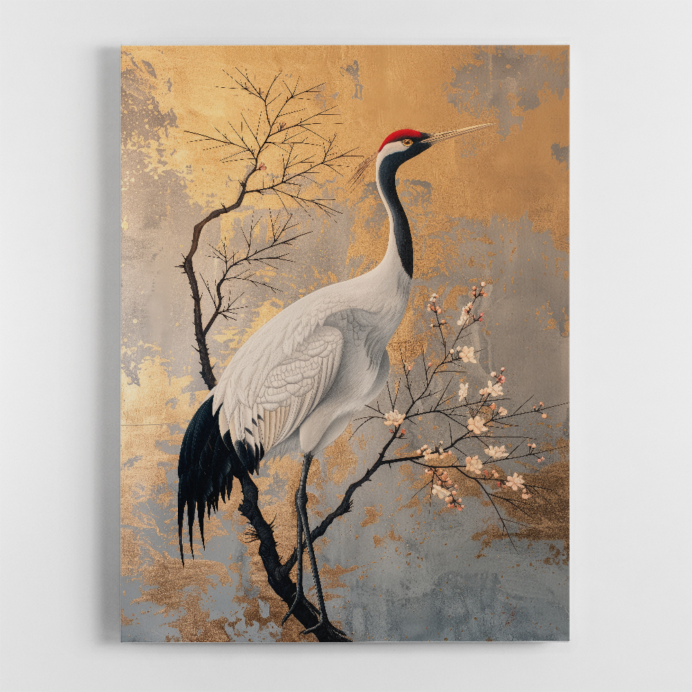 Japanese Crane 3 Japandi Style Wall Art