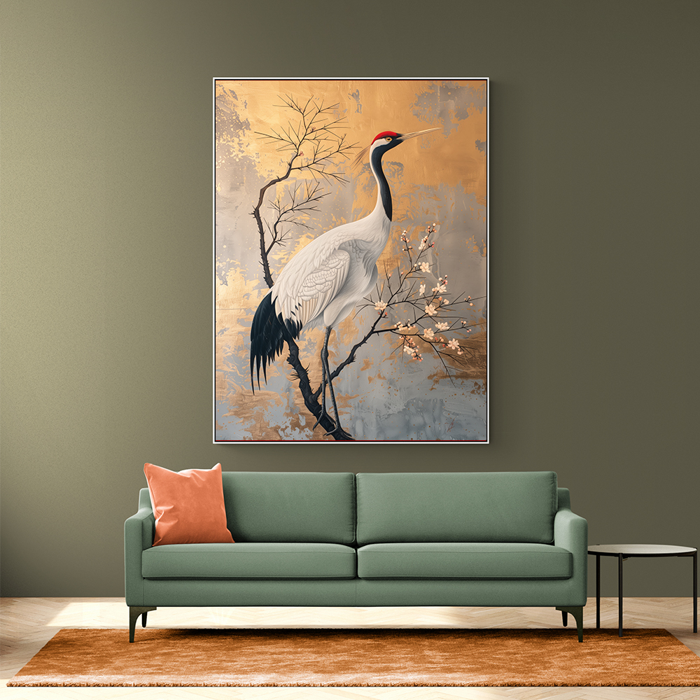 Japanese Crane 3 Japandi Style Wall Art