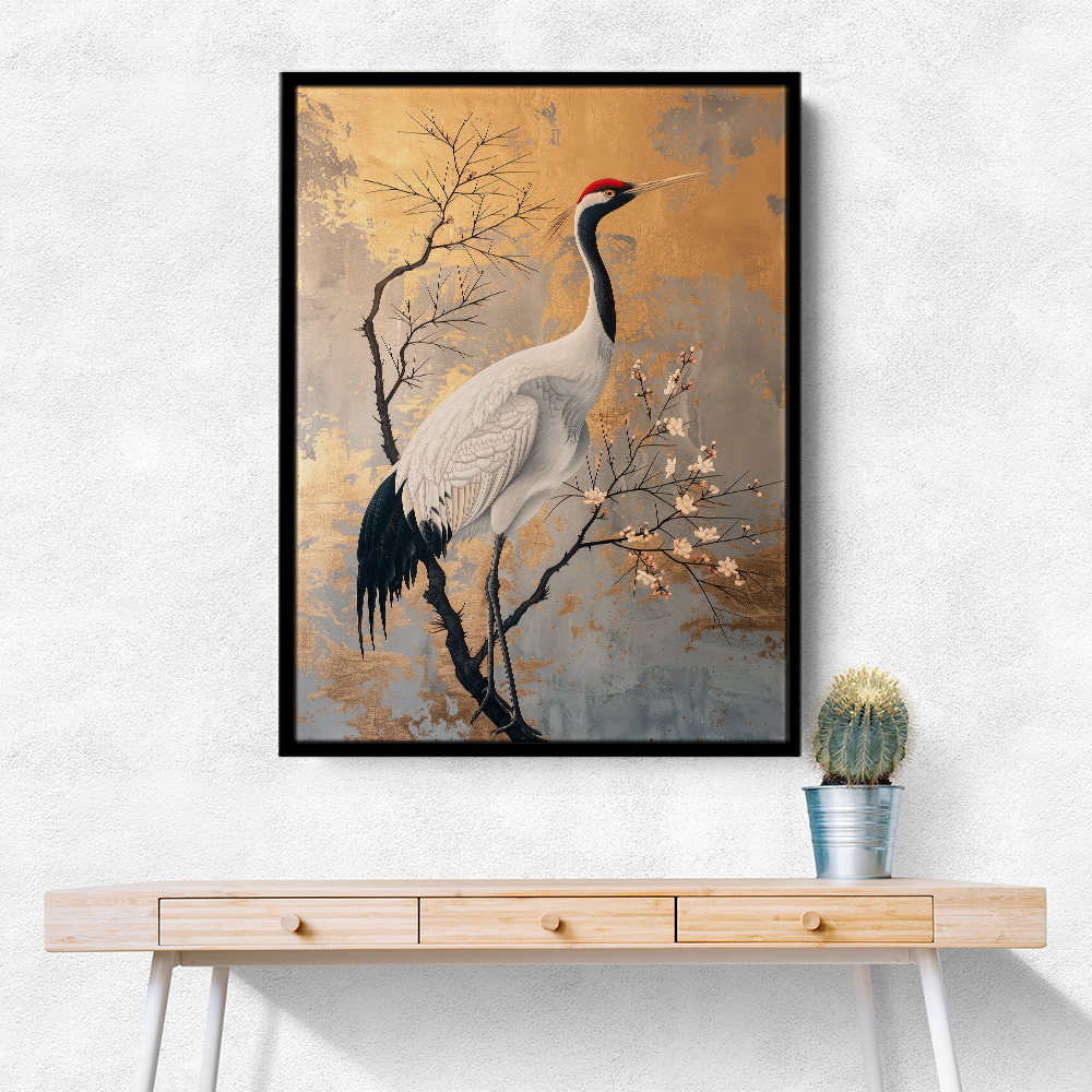 Japanese Crane 3 Japandi Style Wall Art