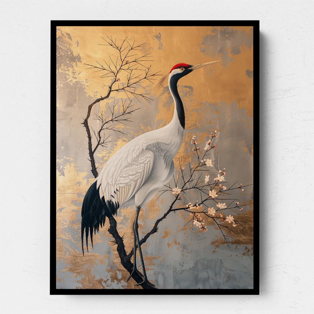 Japanese Crane 3 Japandi Style Wall Art