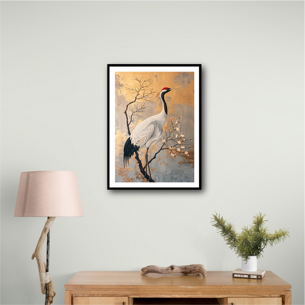 Japanese Crane 3 Japandi Style Wall Art