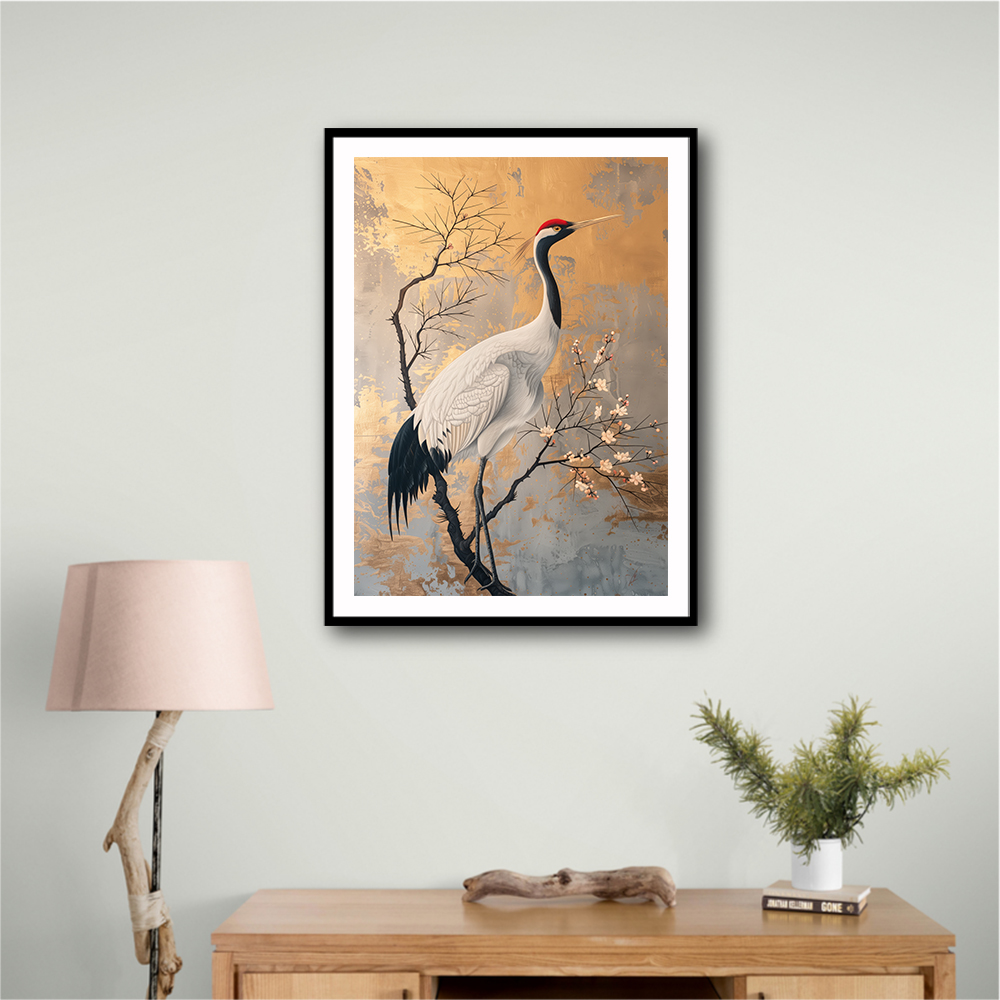 Japanese Crane 3 Japandi Style Wall Art