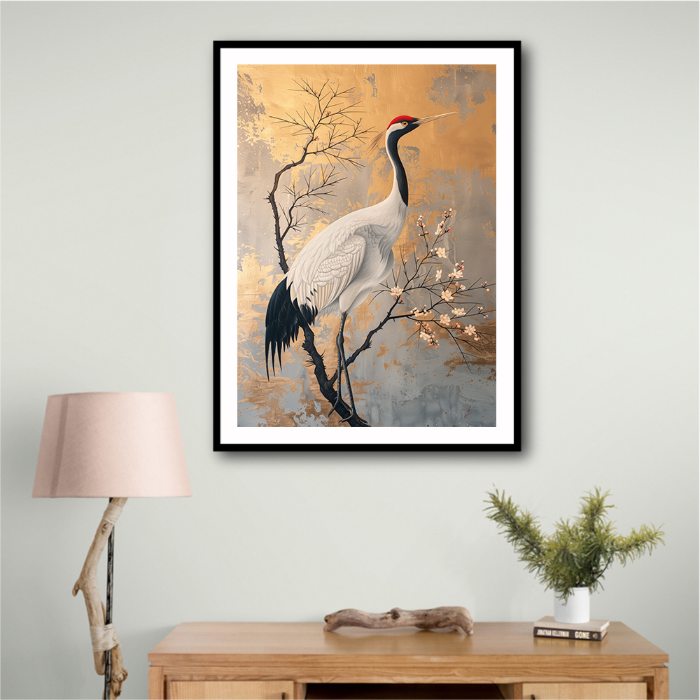 Japanese Crane 3 Japandi Style Wall Art