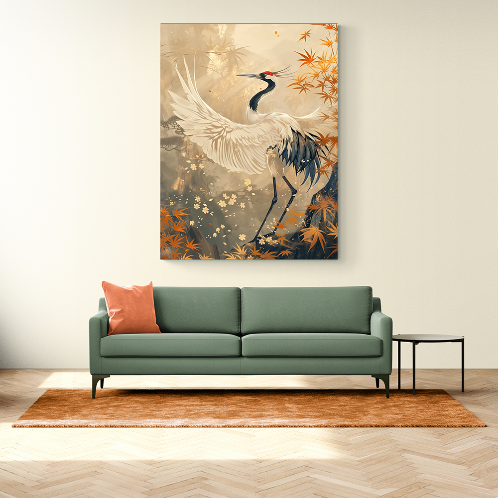 Japanese Crane 4 Japandi Style Wall Art