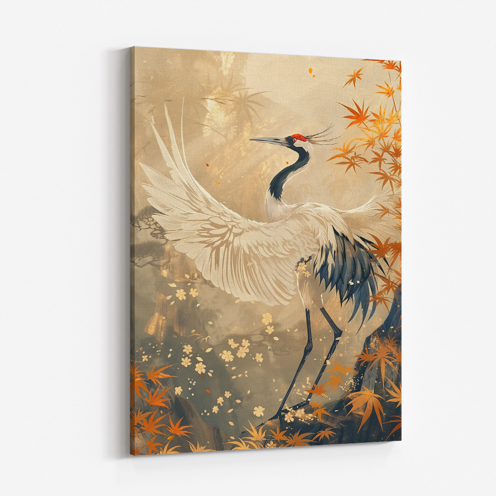 Japanese Crane 4 Japandi Style Wall Art