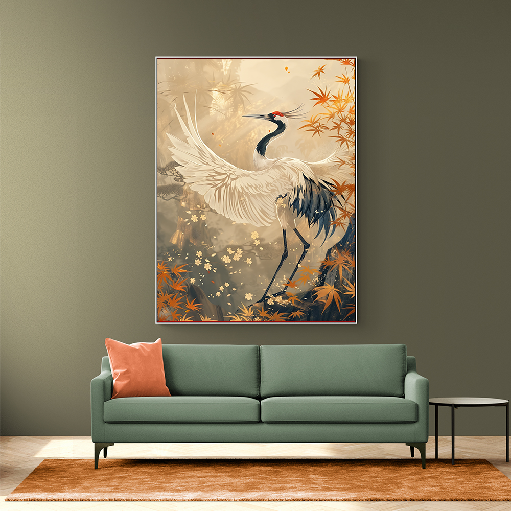 Japanese Crane 4 Japandi Style Wall Art