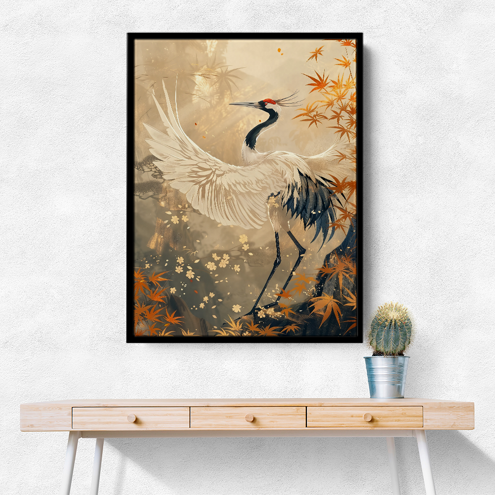 Japanese Crane 4 Japandi Style Wall Art