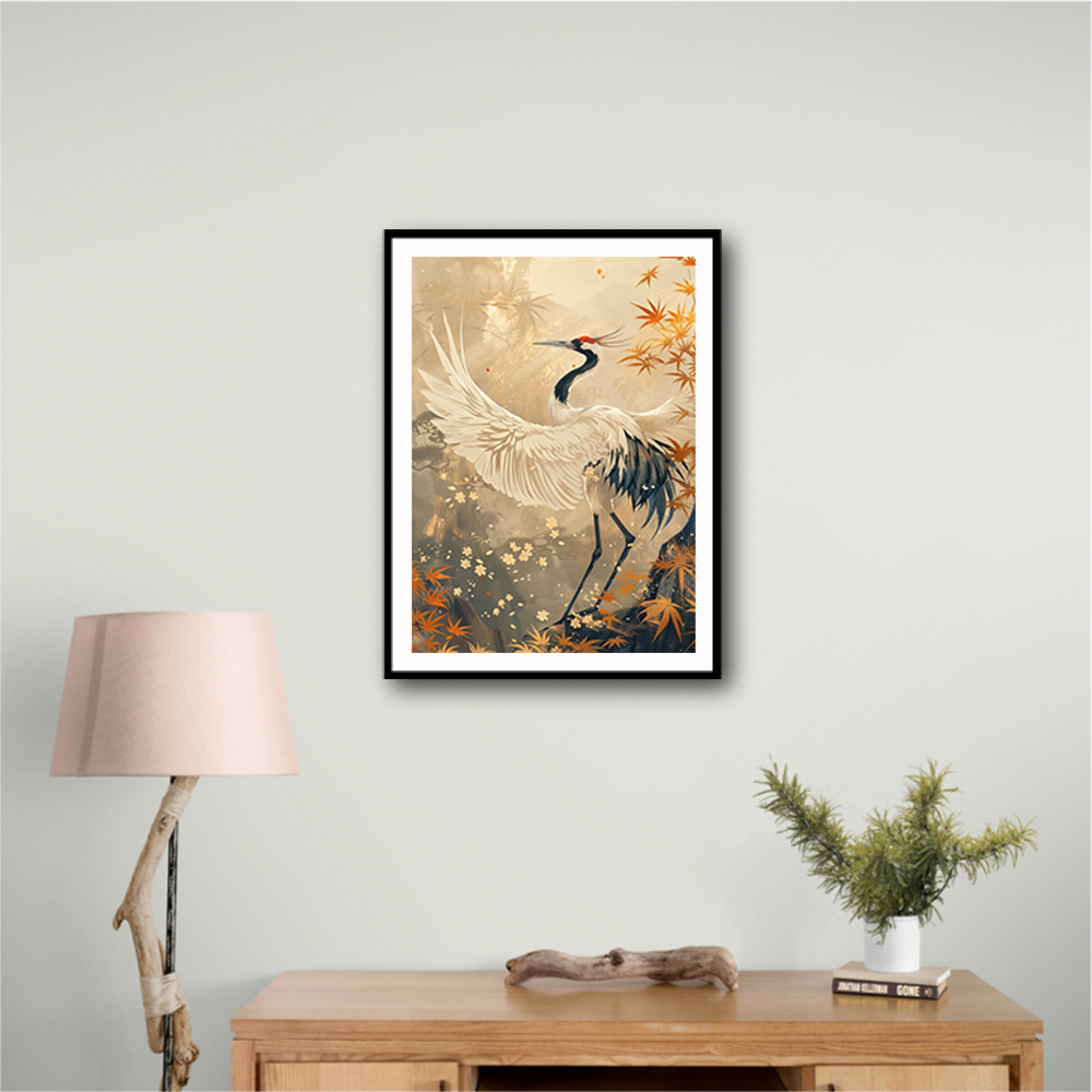 Japanese Crane 4 Japandi Style Wall Art