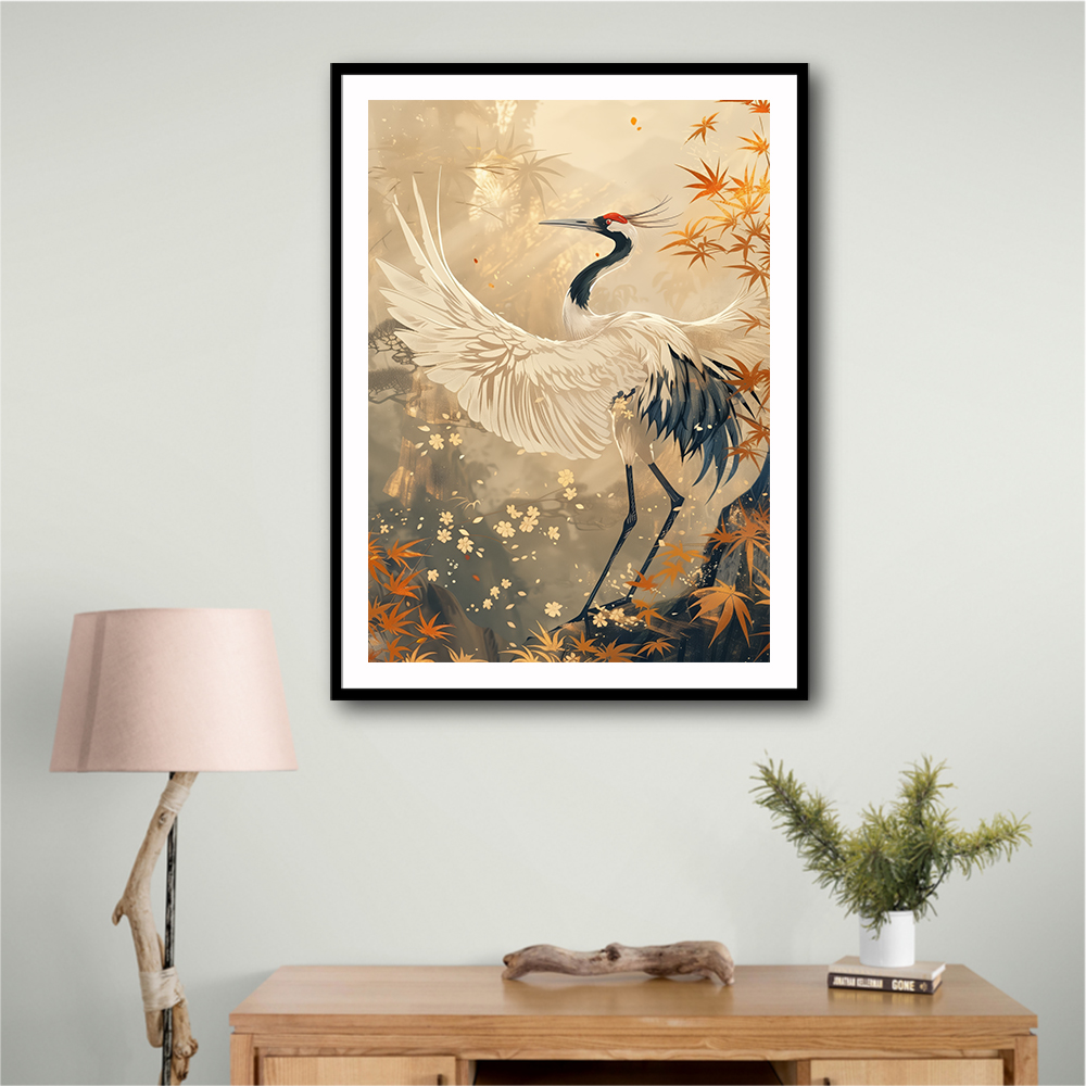 Japanese Crane 4 Japandi Style Wall Art