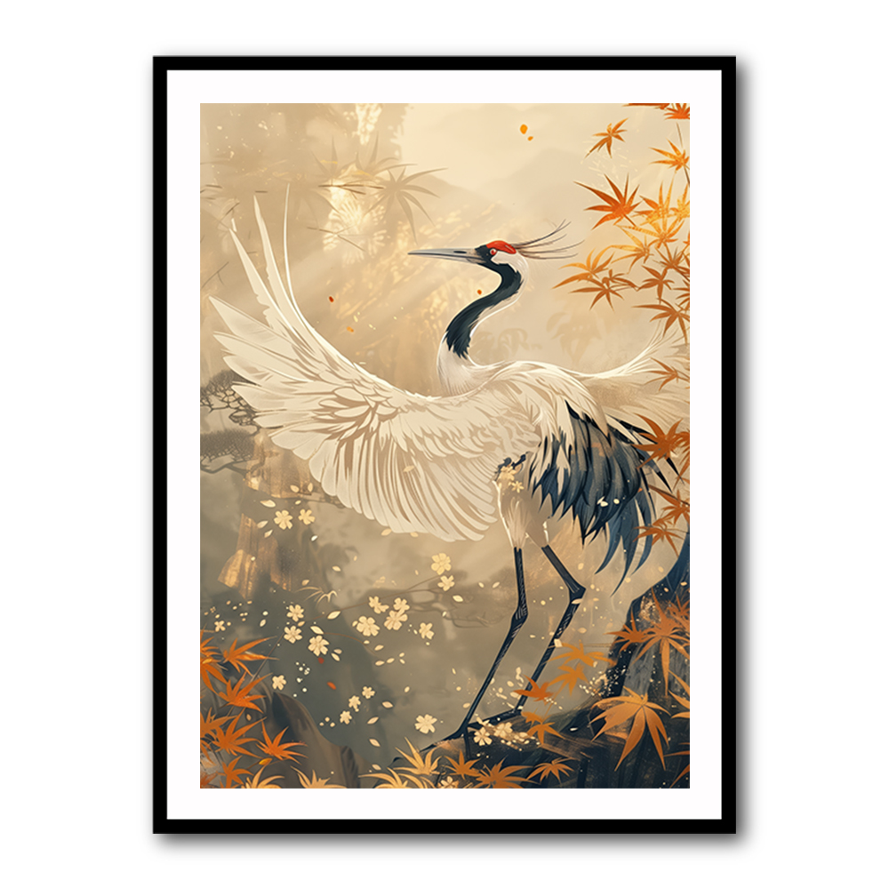 Japanese Crane 4 Japandi Style Wall Art