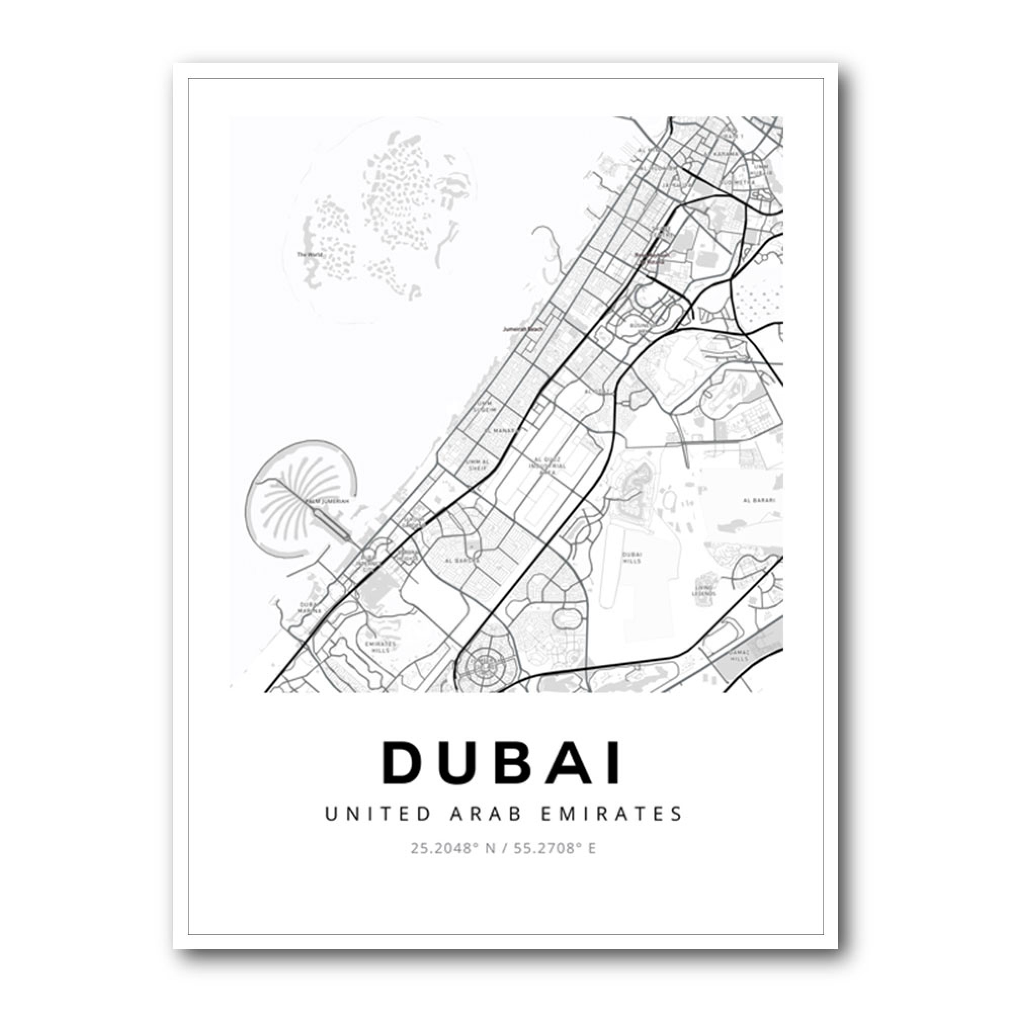 Dubai City Map Wall Art