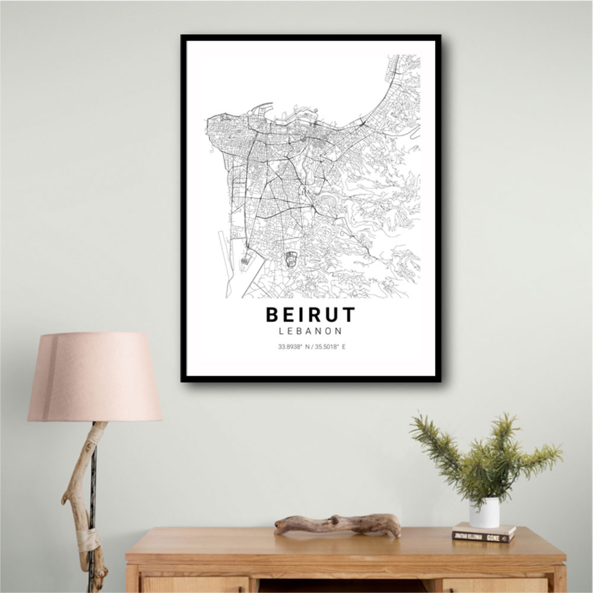 Beirut City Map Wall Art