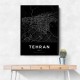 Tehran City Map Black