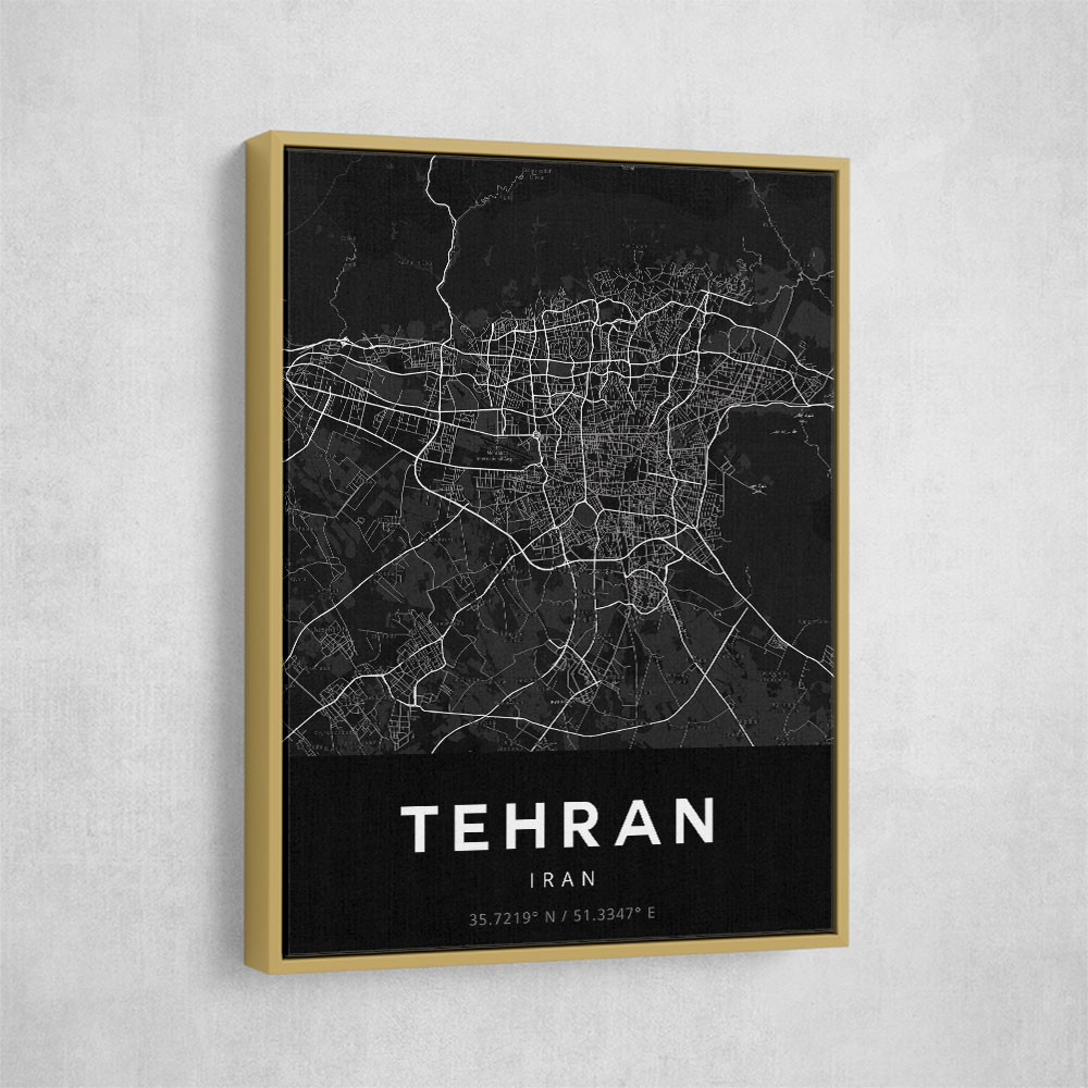 Tehran City Map Black