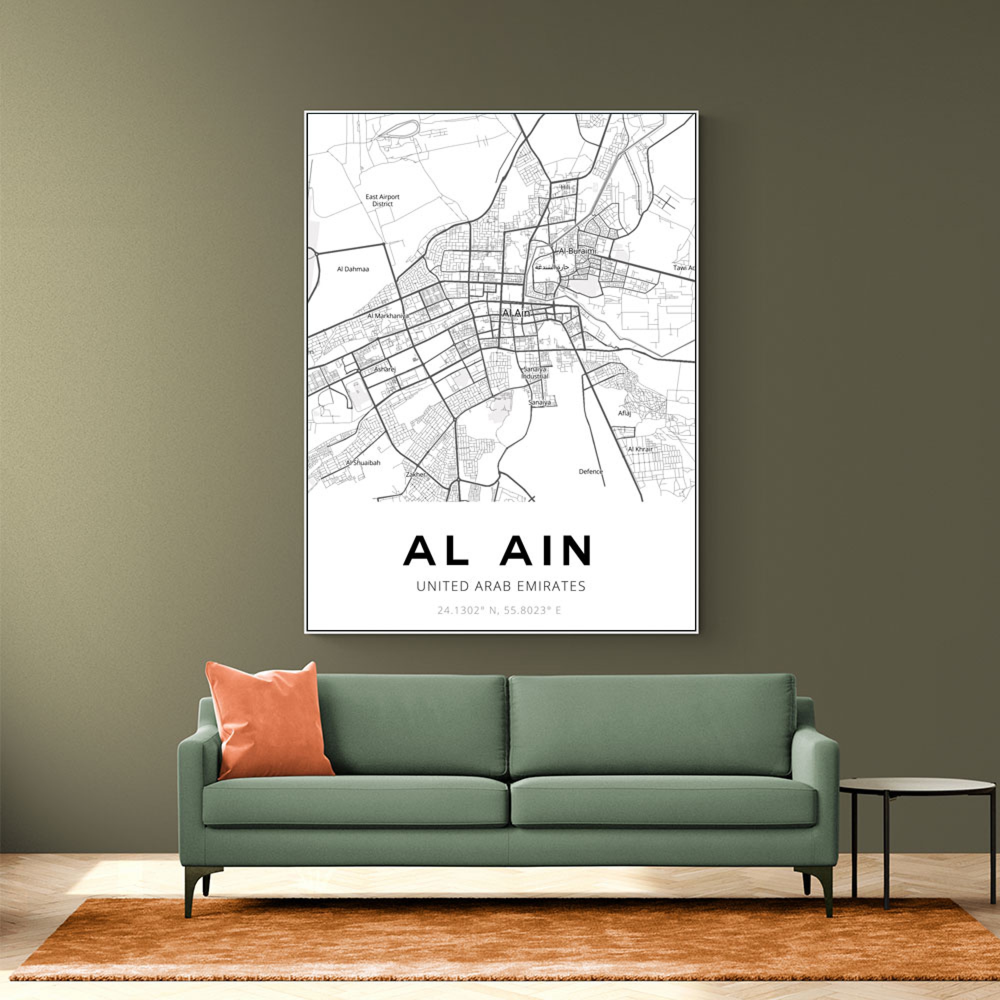 Al Ain City Map Wall Art