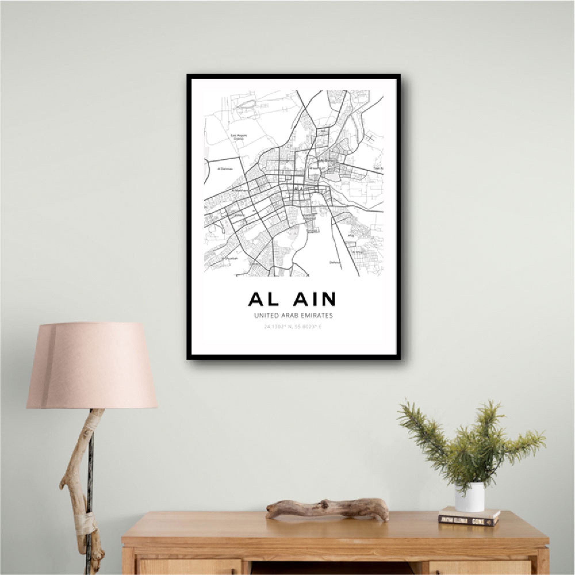 Al Ain City Map Wall Art