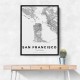 San Francisco City Map Wall Art