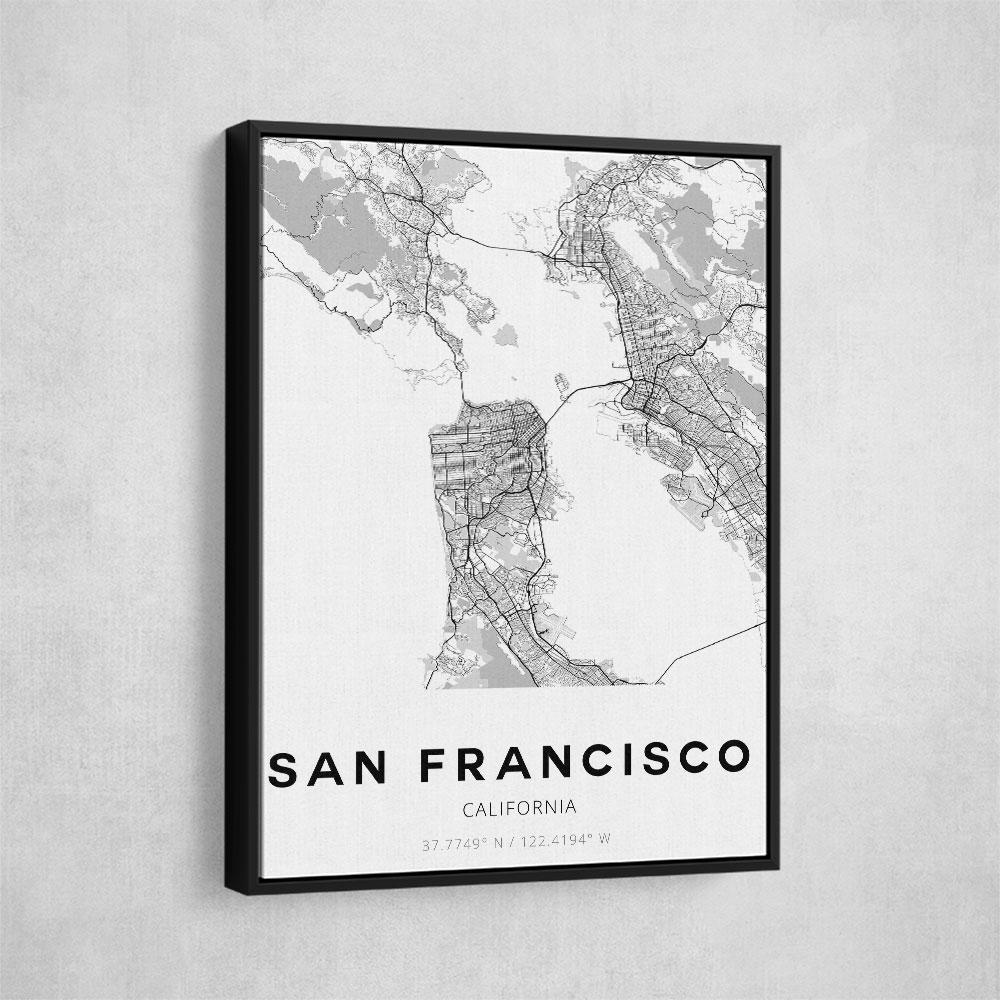 San Francisco City Map Wall Art