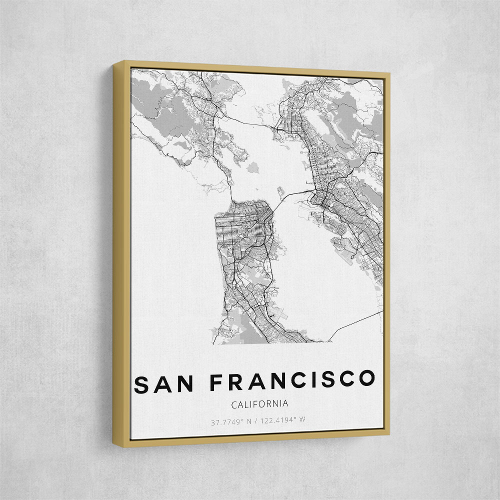 San Francisco City Map Wall Art