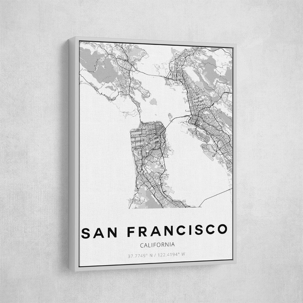 San Francisco City Map Wall Art