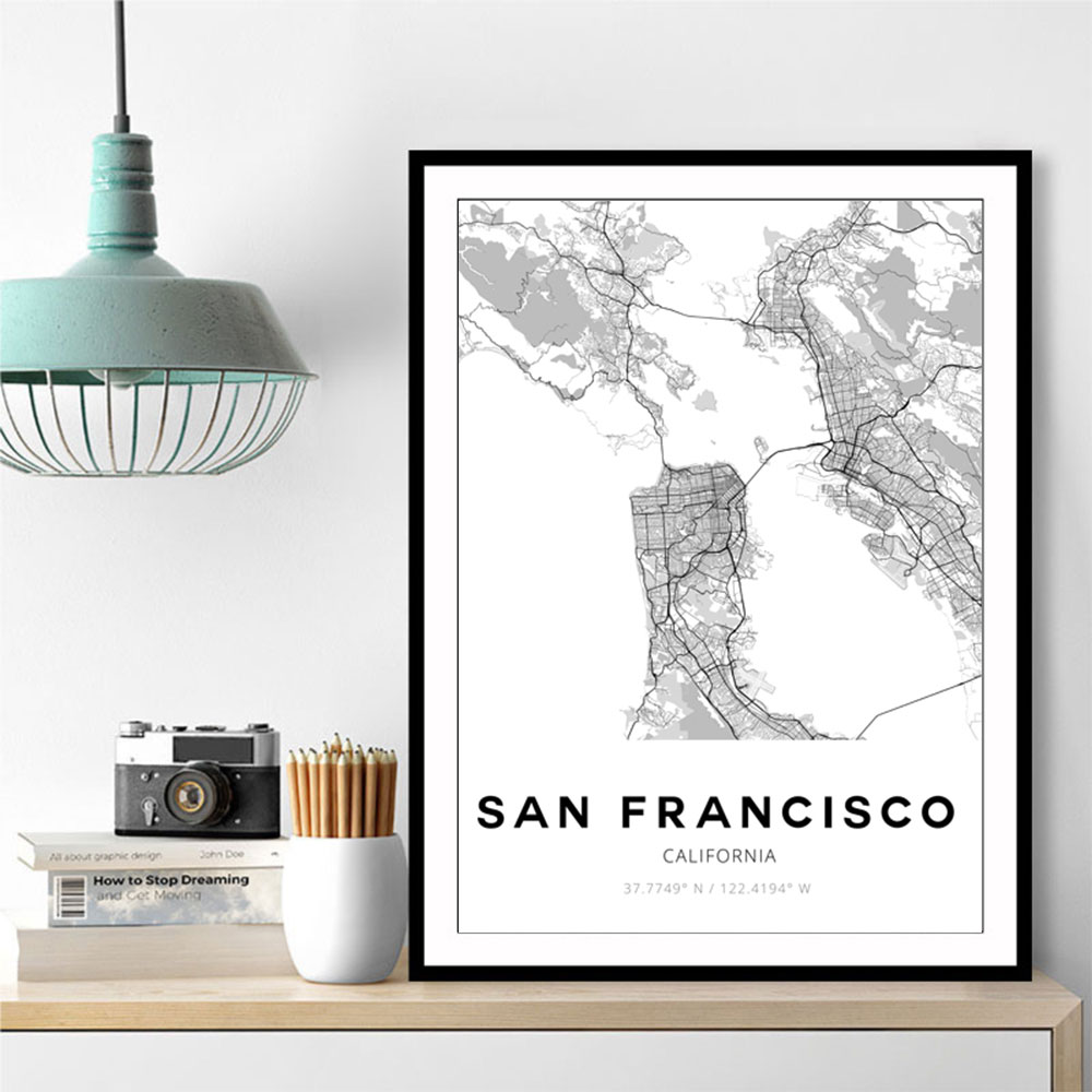 San Francisco City Map Wall Art