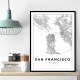 San Francisco City Map Wall Art