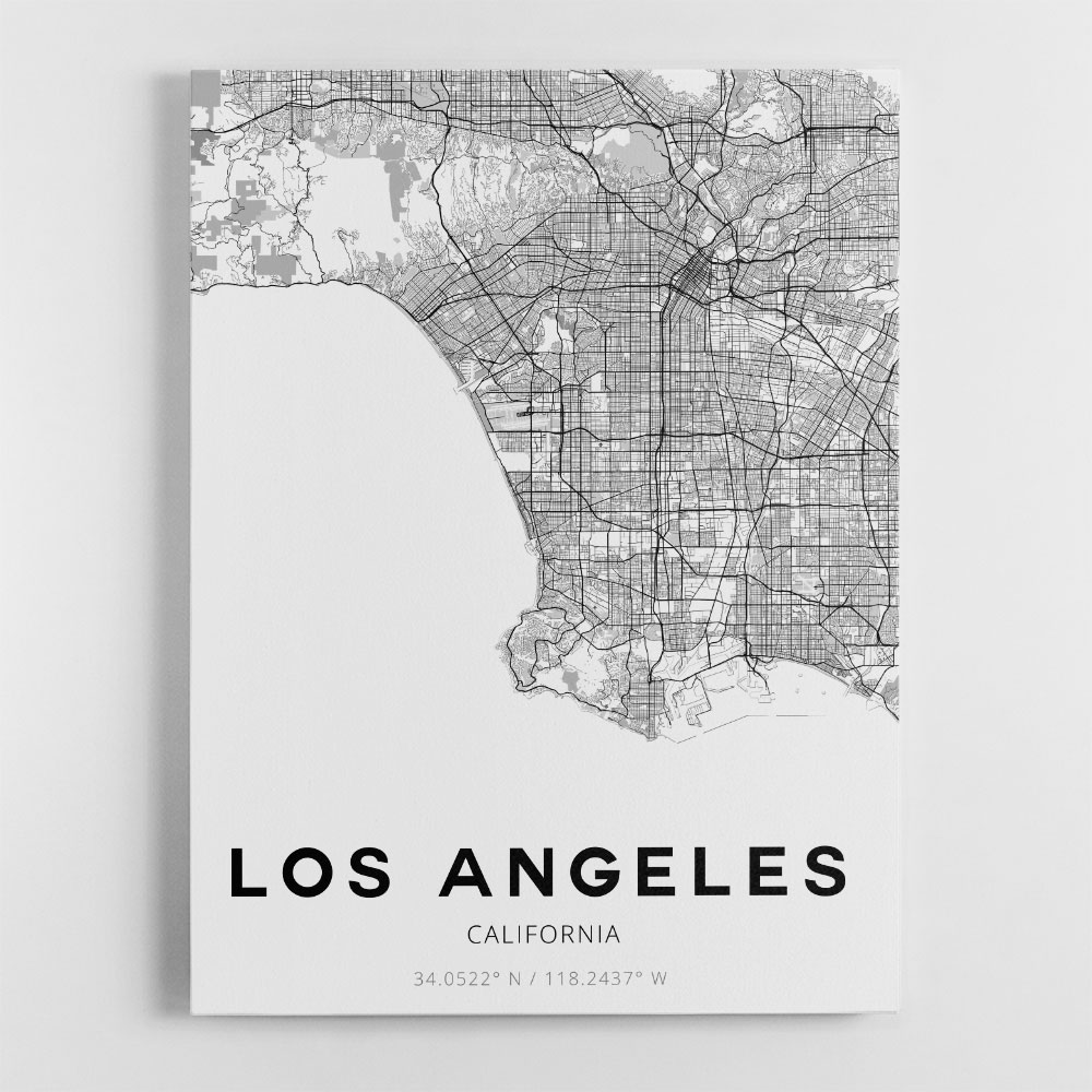 Los Angeles City Map Wall Art