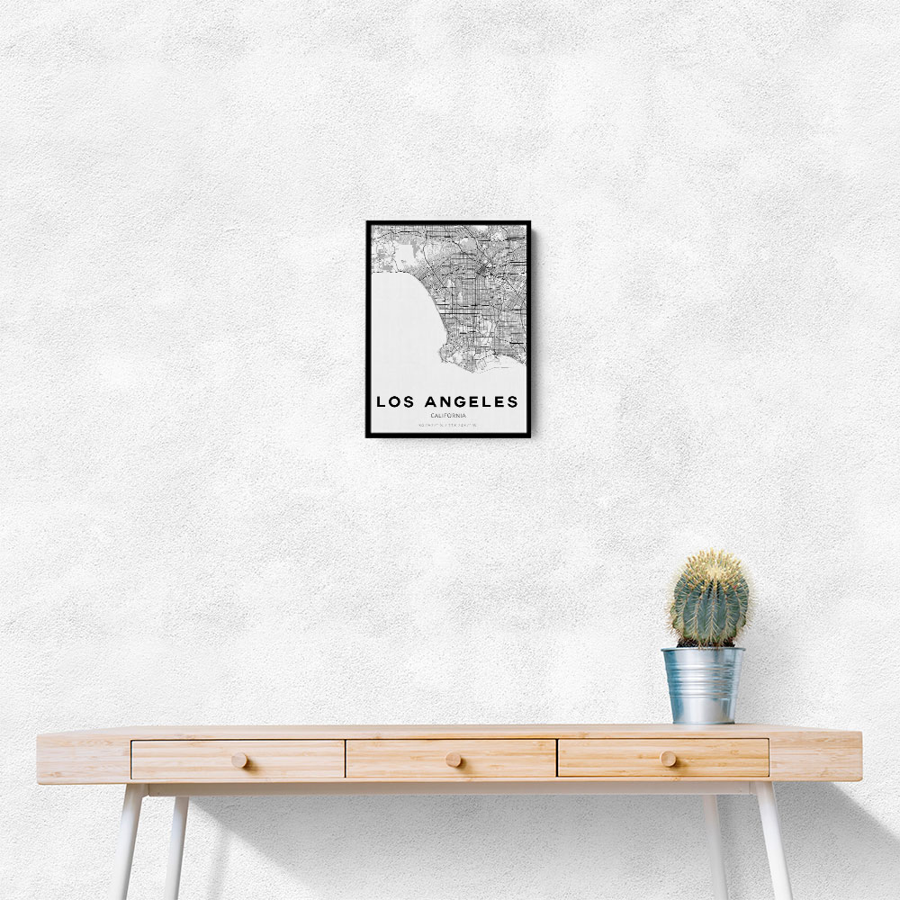 Los Angeles City Map Wall Art