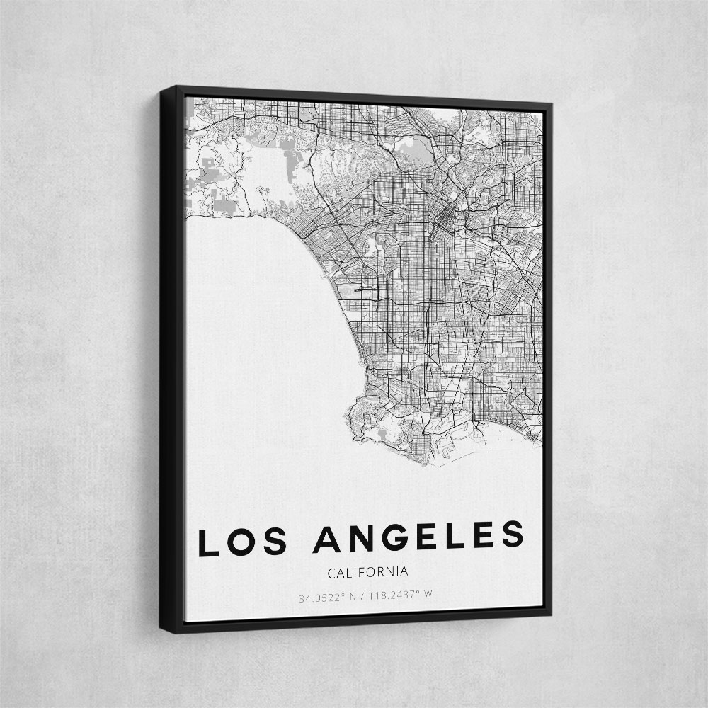 Los Angeles City Map Wall Art