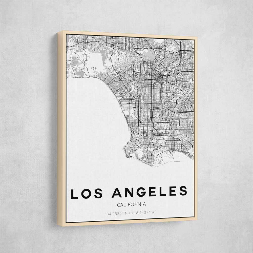 Los Angeles City Map Wall Art