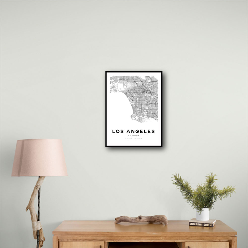 Los Angeles City Map Wall Art