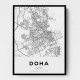 Doha City Map Wall Art