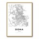 Doha City Map Wall Art