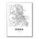 Doha City Map Wall Art