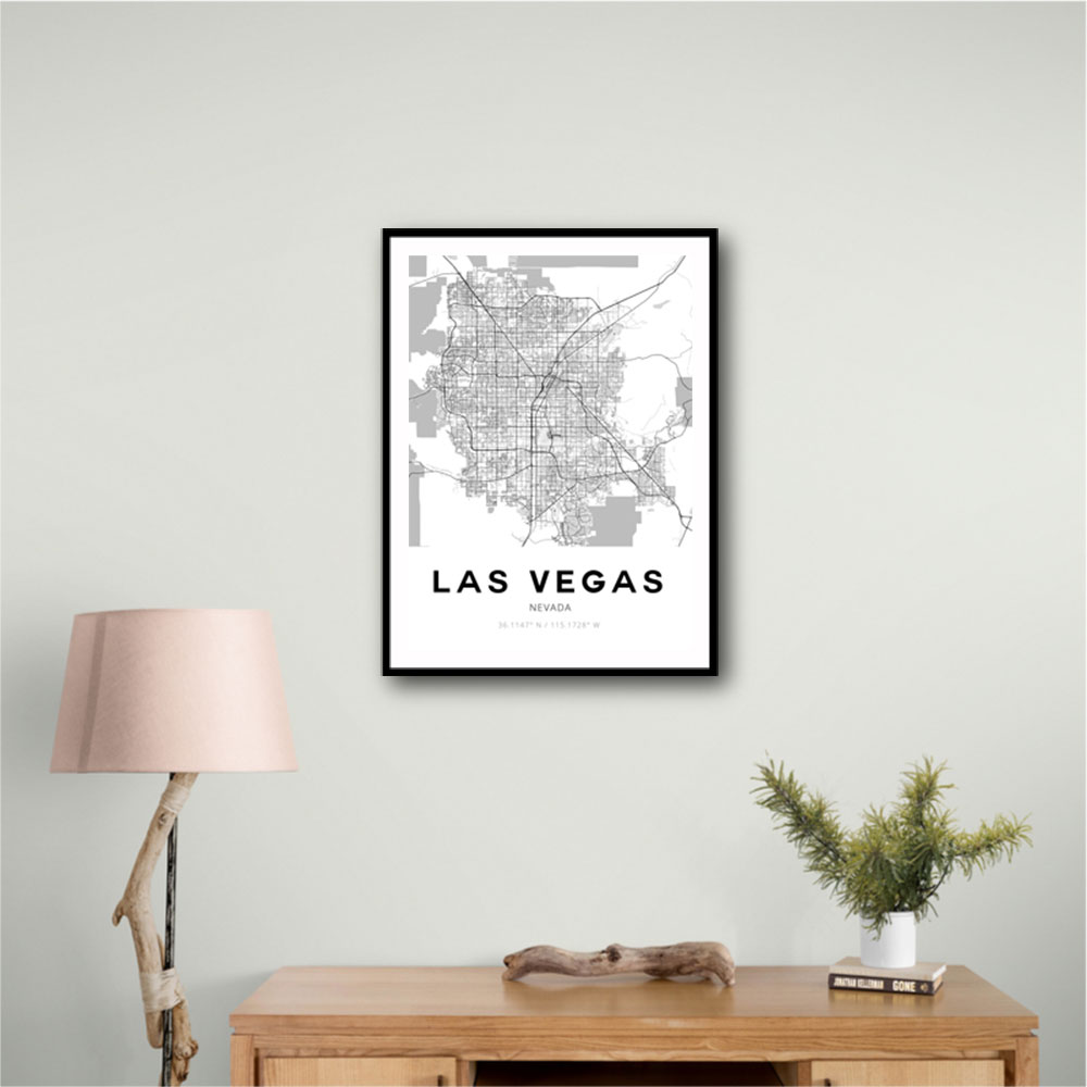 Las Vegas City Map Wall Art