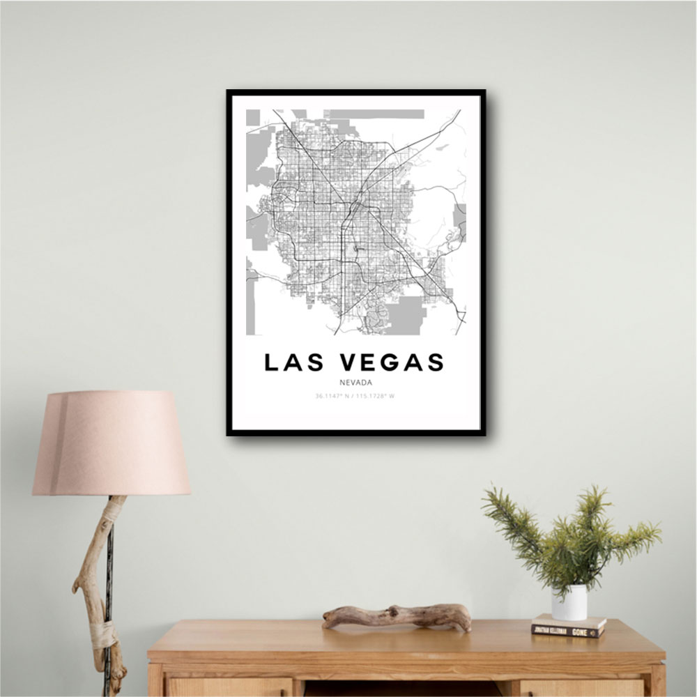 Las Vegas City Map Wall Art